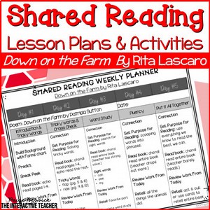 Shared Reading 5-Day Lesson Plans, Poem, & Activities:  Down on the Farm