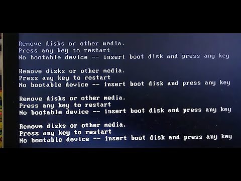 Remove disks or other media - No bootable device insert boot disk and press any key