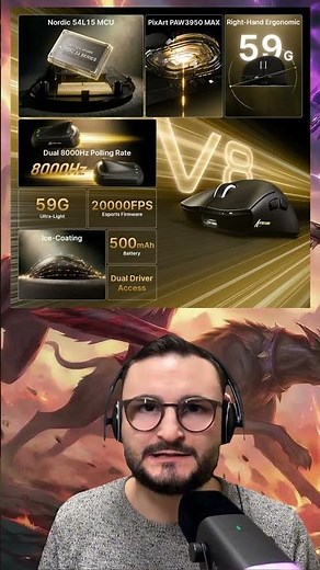 🔥 Attack Shark V8 – 8K Hz Gaming Mouse for under €60?!
