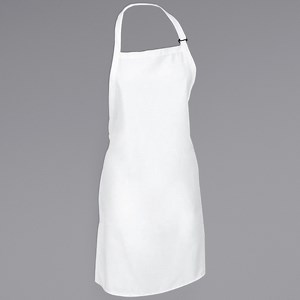Mercer Culinary M61120WH Genesis® White Customizable Poly-Cotton Bib Apron with Adjustable Neck - 33" x 23"