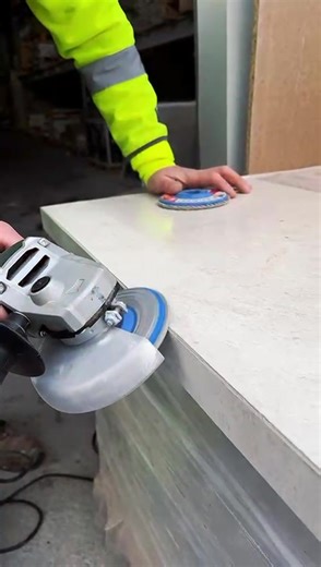 Custom stairs polished with #Montolit #Fleximont from BigMat in Spain 🇪🇸