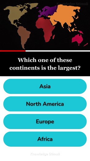 Which one of these continents is the largest?