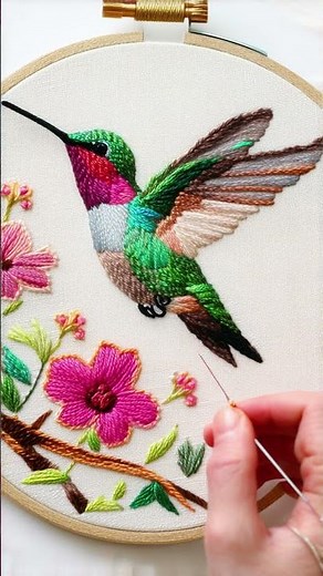 Create Beautiful Hummingbird Floral Designs At Home Easily | Hand Embroidery