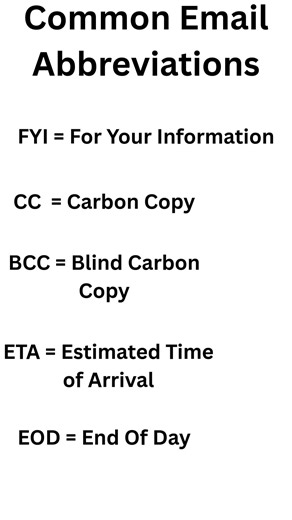 Learn common email abbreviations