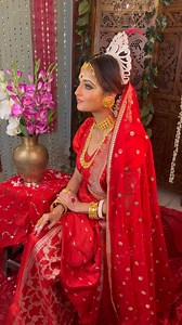Bengali bridal look #everyonehighlightsfollowers #followersreelsfypシ゚viralシfypシ゚viralシalシ #viralchallenge #bridalmakeupartist | Sarmi's creation
