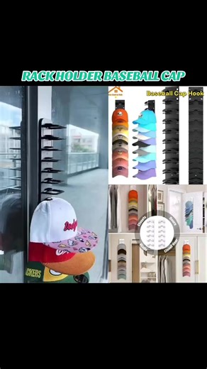 Space-Saving Baseball Cap Organizer with Non-Slip Hooks