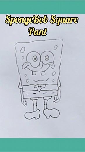 How To Draw SpongeBob Square Pant Cartoon In Easy Way 😻 SpongeBob #shorts #trending #spongebob