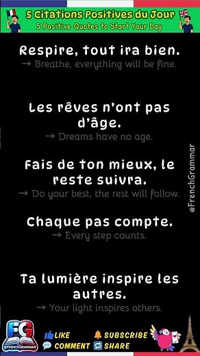 🇫🇷 Respire et Brille 🌞 Beyond Bonjour 5 Citations Positives 💙 to Lift Your Morning @FrenchGrammar