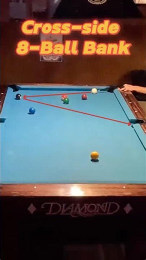 Cross-side 8-ball Bank #pool #billiards #8ball #8ballpool #apa