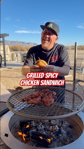 Grilled Spicy Chicken Sandwich On The Breeo Open Fire Pit