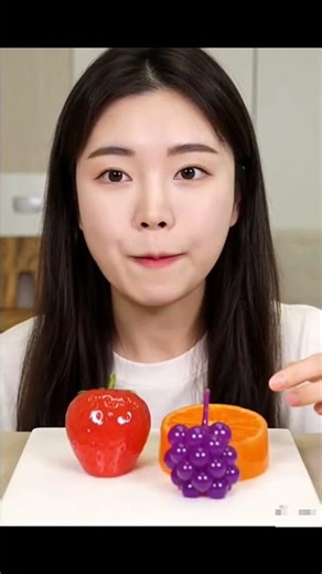 Girl eating jelly fruits #mukbang #food #aivideo #aishorts #satisfying #eating