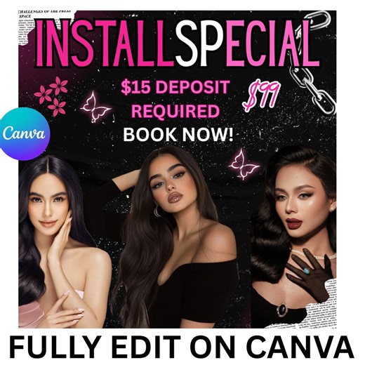 Wig Deals Flyer: Hair Stylist Template (PDF Download 1080x1080px) - Etsy UK