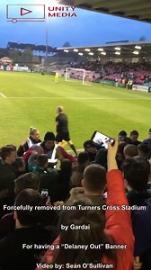 4K views · 17 reactions | Fans forcefully removed from Turners Cross for having a banner saying “Delaney Out” the game was Cork City against St. Patrick’s Athletic Friday 12/04/2019 Do people think this is right ? #delaneyout #unitycork SportsMatters Cork Indo Cork's 96FM Corks RedFM 104-106 BenchWarmers | Unity Media Network | Facebook