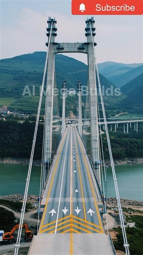 From Empty Valley to Mega Bridge 🤯 | AI Construction Shorts l #shorts #shortsfeed #Ai mega.builds