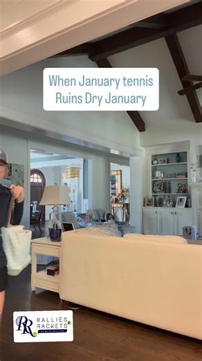 F’ck Dry January. Follow @ralliesandrackets for more Tennis humor, and cute Tennis gifts! And don’t miss our new podcast @leaguequeenspodcast with @teamformantennis #ralliesandrackets #tennisfun #ladiesrectennis #tennisfunny #fdryjanuary | Rallies & Rackets