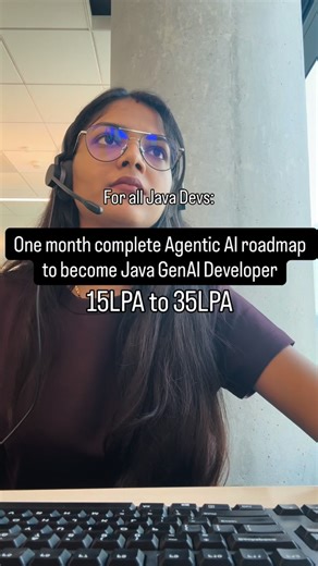 Deepa Chaurasia on Instagram: "Java Developer → Agentic AI Engineer (Complete Roadmap) Most Java devs stop at calling ChatGPT APIs. That’s NOT Agentic AI. Comment "Link" for the perfect resource to learn from Zero to Hero Agentic AI. Here’s the real path 👇 1️⃣ Core Java stays (huge advantage) Concurrency • Spring Boot • System Design 2️⃣ AI basics (no heavy math) AI vs ML vs DL • LLMs • Transformers 3️⃣ Python (only what’s needed) Scripts • NumPy • Pandas • Requests 4️⃣ LLM fundamentals Tokens 