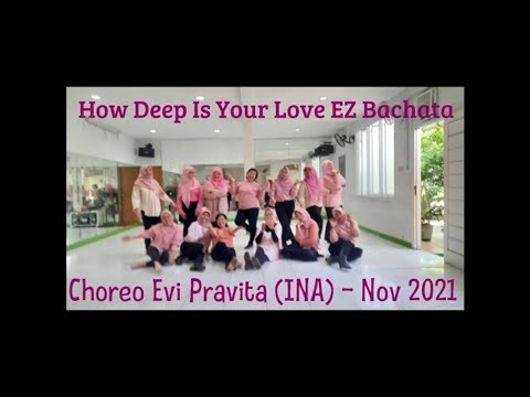 How Deep Is Your Love EZ Bachata - Line Dance//Demo//Choreo: Evi Pravita (INA)