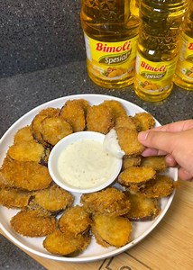 Crispy Fried Talong Healthy and budgetarian snacks, thanks to Bimoli Palm Oil! Guilt free na ang fried food kasi ang Bimoli Palm oil ay meron Vitamin A, Omega 6 & 9, gawa sa Pure Palm at cholesterol free pa. | LottieLotties