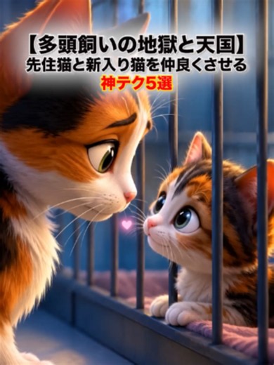 【多頭飼いの地獄と天国】 先住猫と新入り猫を仲良くさせる神テク5選 #猫のいる暮らし #猫健康 #猫のいる生活 #猫 #猫多頭飼い