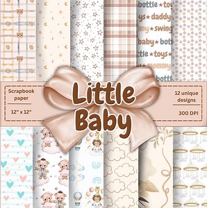 Gender Neutral Baby Scrapbook Paper | 12"x12" JPG (digital Download) - Etsy