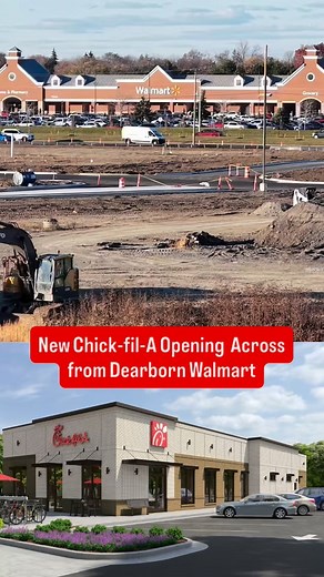 Construction is officially underway for a new Chick-fil-A on Ford Road and Mercury Drive, directly across from the Dearborn Walmart — marking the first-ever Chick-fil-A in the city. Heavy equipment is already on site as crews begin building the popular fast-food restaurant, which is expected to bring new jobs and another high-traffic dining option to one of Dearborn’s busiest corridors. An opening date has not yet been announced. | TCD Dearborn News
