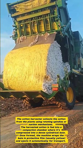 Amazing Cotton Harvester Machine | Modern Cotton Baler Technology in Action