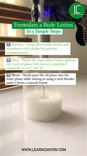 Formulate a Body Lotion in 5 Simple Steps - Learn Canyon #bodylotion #skincare