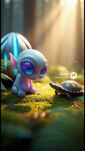 Alien _sees a turtle for the first time