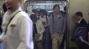 Tokyo Japan September 2017 Crowd Japanese People Platform Railway Traveling