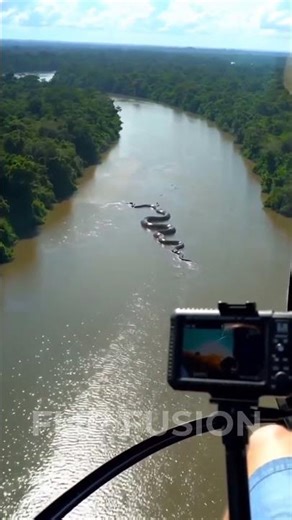 A Big Anaconda into the River