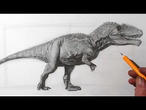 How to Draw Dinosaurs | Giganotosaurus Pencil Drawing