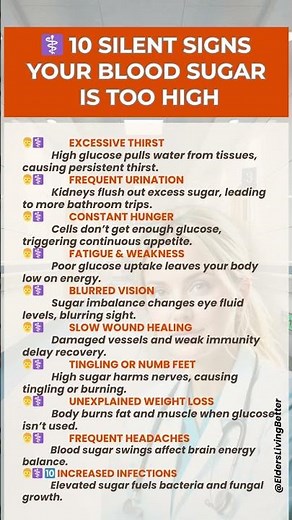 ⚕️ 10 SILENT SIGNS YOUR BLOOD SUGAR IS TOO HIGH