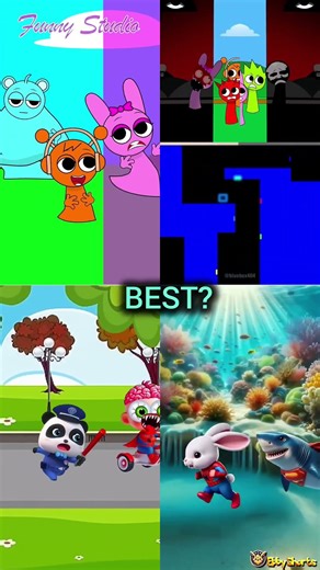 sprunki good and evil chasing VS (animation meme) blue bouncing square #cartoon #funny #animation