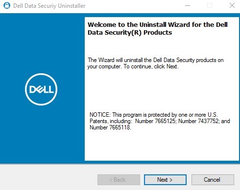 How to Run the Dell Data Security Uninstaller