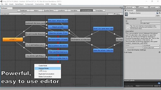 Unity-交互式对话和任务系统 Dialogue System for Unity[video audio]