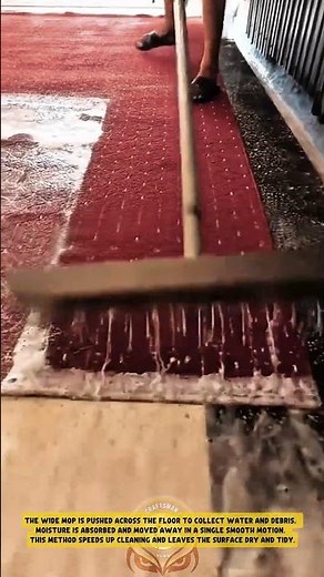 Floor Water Removal Process Using a Wide Mop Tool - Essential Tools and Equipment for Daily Work