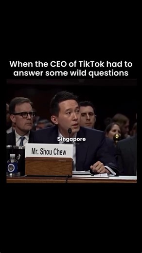 @rememberwhen.history on Instagram: "In a widely shared moment from a U.S. congressional hearing, TikTok CEO Shou Zi Chew calmly answered a series of oddly framed and uninformed questions from lawmakers, including basic misunderstandings about how the internet and apps work. His composed, almost deadpan responses—politely correcting false assumptions without showing frustration—turned the hearing into a viral example of the gap between tech leadership and political questioning. #history #tiktok