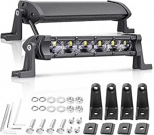 LED Light Bar 6 Inch, Niwaker 2PCS 96W Flood Light Bar Single Row Driving Lights Backup Lighting Slim LED Pods Bumper Lights Off Road Fog Lights for Truck SUV Bike UTV ATV Toyota Boat