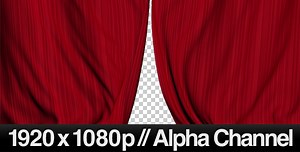 Realistic Red Curtains Closing