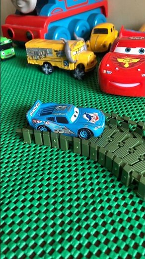 Blue Lightning McQueen Dinoco Toy Car Racing! 🏎️⚡️#LightningMcQueen #cars