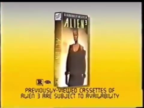 Alien 3 - Previously Viewed VHS Ad, 1993 | Horror Ads
