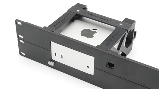 サーバーラックにMac mini (2024)を収納しフロントパネルから電源ボタン操作も可能なラックマウント「Rack mount for Apple Mac mini M4」などが発売。