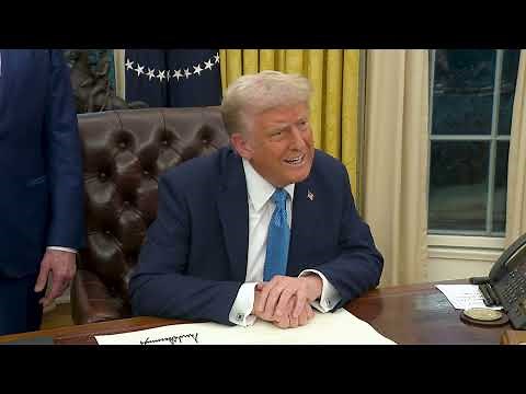President Trump Signs Executive Orders in the Oval Office, Jan. 31, 2025
