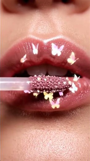 Closeup Lips Applying Butterfly Lipstick 🦋💄 | Tiny Glowing Butterflies & Gentle Flutter ASMR
