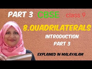 Chapter 8 quadrilaterals Introduction part 3 CBSE maths class 9 in Malayalam