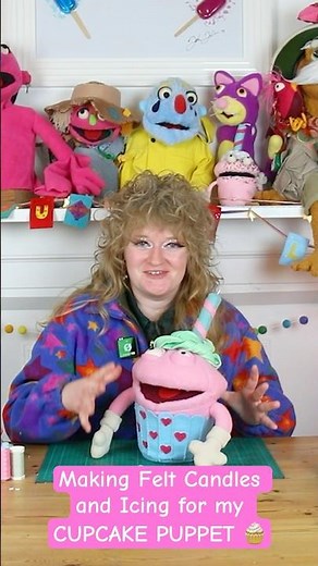 Making Felt Candles and Icing for my CUPCAKE PUPPET 🧁