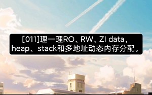 [011]理一理RO、RW、ZI data，heap、 stack和多地址动态内存分配。