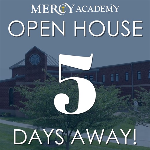 1.4K views · 13 reactions | We’re just 5 days away from Mercy’s Open House! 冀 Mark your calendars for Sunday, November 9, from 1:00–4:00 p.m., our doors will be wide open to welcome future Mercy families! Don’t miss your chance to see what makes Mercy such a special place to learn, lead, and grow!  Register today at www.mercyacademy.com/openhouse | Mercy Academy | Facebook