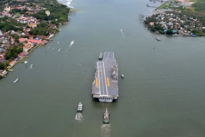 Indigenous Aircraft Carrier 'Vikrant' sails for her maiden sea trials