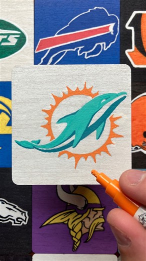 Day 19 of Drawing an NFL Logo until I Draw Them All #art #asmr #dolphins #logo #nfl